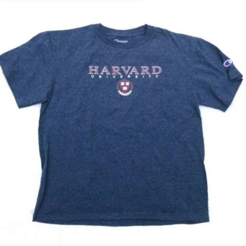 Harvard University Gray tee Shirt youth 14 Champion Crew Neck Tshirt College